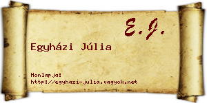 Egyházi Júlia névjegykártya