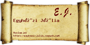 Egyházi Júlia névjegykártya