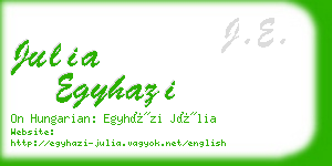 julia egyhazi business card